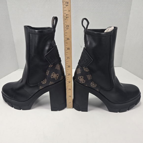 *NEW* Guess Xeno FL7XNOFAL10 Black Chunky Heeled Combat Boots Size EU 36 US 5.5 - Picture 10 of 12